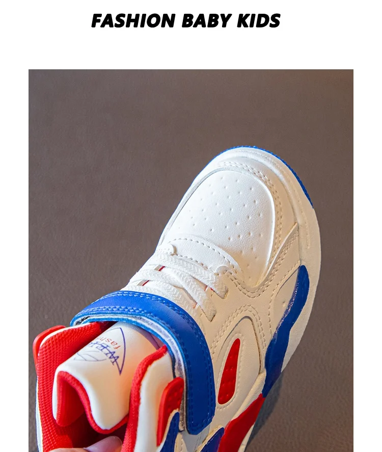 White Upper With Blue And Green Different Match Color Design Soft Lining For Kids Basketball Shoes