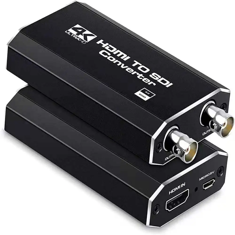 800m 4K HDCP 2.3 HDMI in to Two SDI Out Mini 3G HD SD-SDI video extender transmitter Adapter Splitter with Audio Embedder