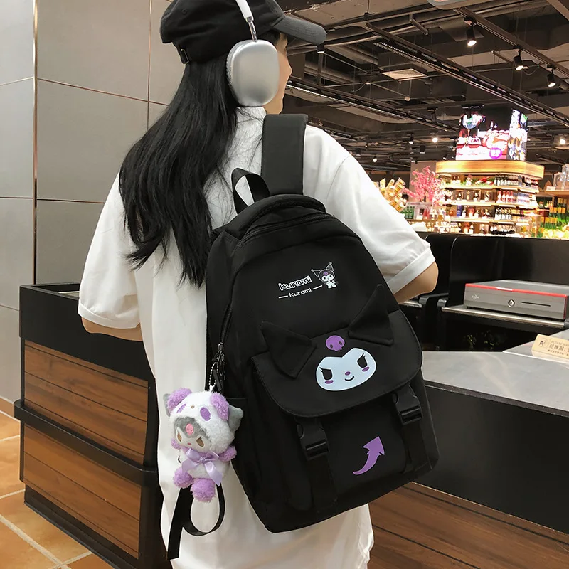 Мл на заказ Новый мультяшный мешок kawaii аниме Kuromi Cinnamoroll My Melody Большой Емкости нейлоновый студенческий подарок школьный рюкзак