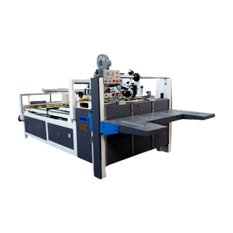 semi-auto carton folder gluer machine cardboard folding gluing