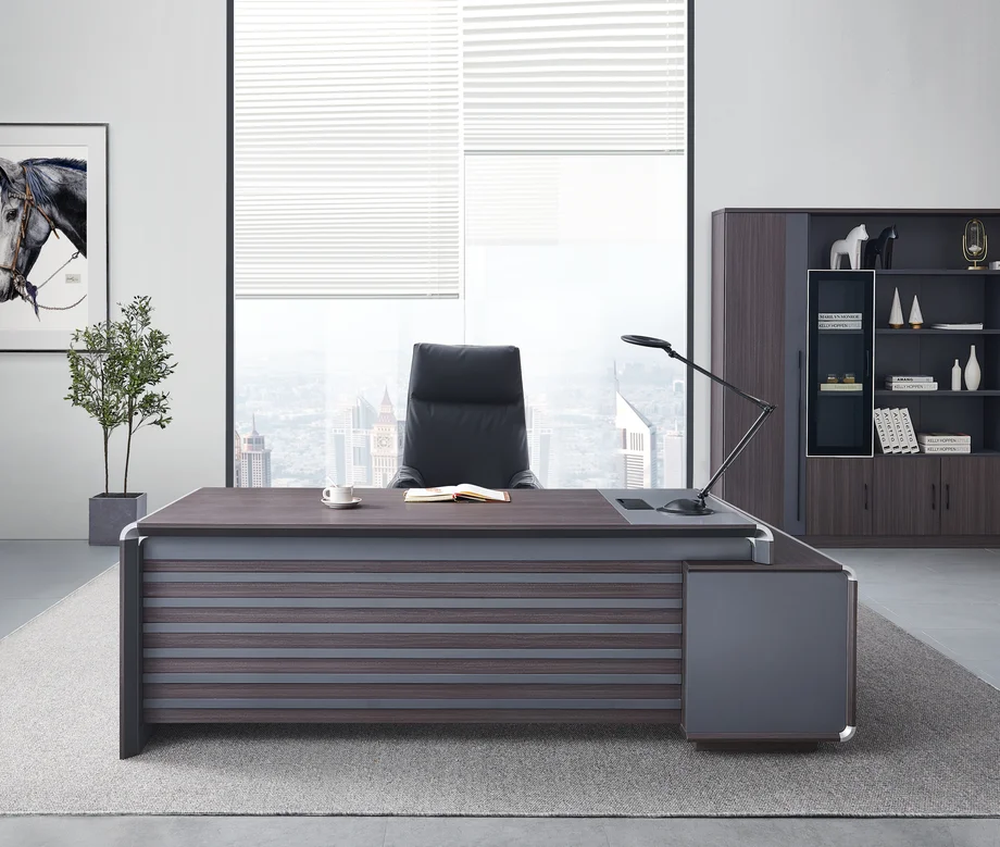 2022 New Design Wooden Melamine Working L Shape Director Manager CEO Executive Office Furniture Office Desk