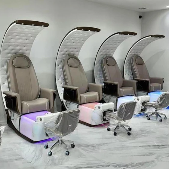 PU furniture table set and for modern no plumbing pink manicure massage spa luxury nail salon furniture pedicure chairs
