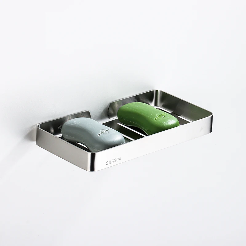 Bathtub Wall Mounted Stainless Steel Dish Soap Container Shower Soap Dish Holder