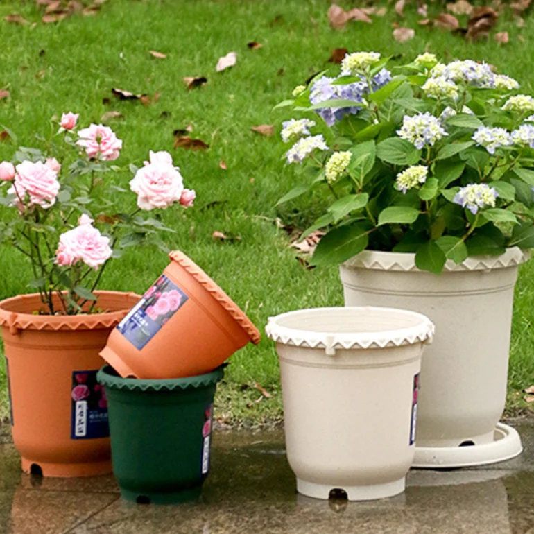 2.5L 18*18cm plastic garden flower pot for roses planting outdoor pot