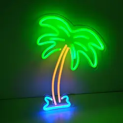 romantic Coconut Palm Tree Neon Signs Lamp LED Neon Light with Holder Base neon lights sign for wall decor
