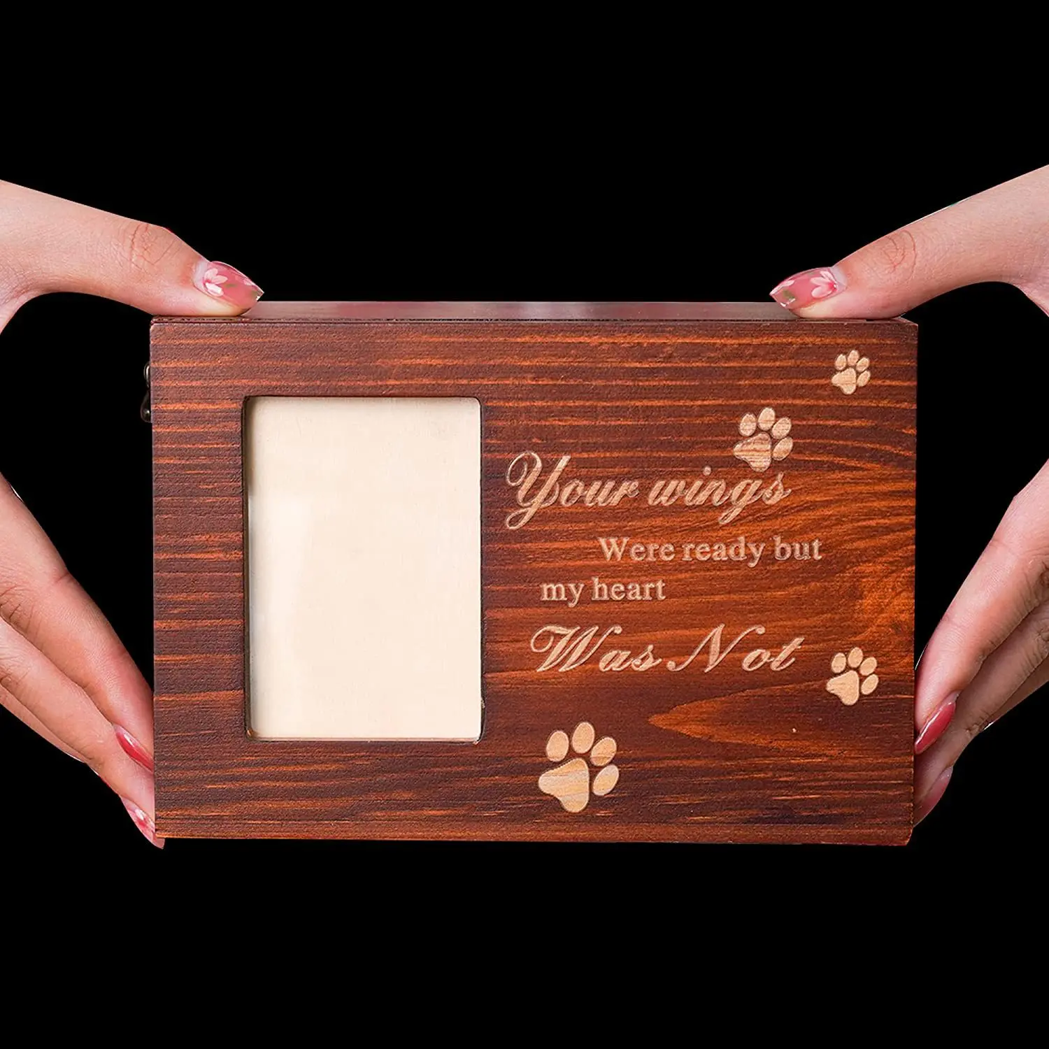 Pet Urns for Dogs or Cats Ashes Personalized Photo Frame Pet Cremation Urns Wooden Pet Memorial Keepsake Cat or Dog Memory Box