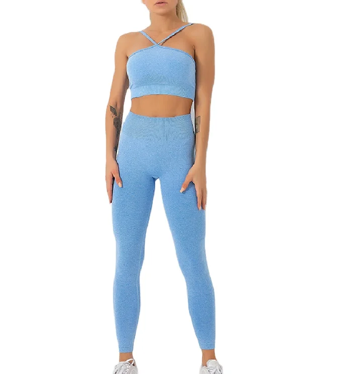 Women Gym Suit Sport Bra Tops Yoga Leggings Set Two Pieces Ladies Workout Fitness Wear