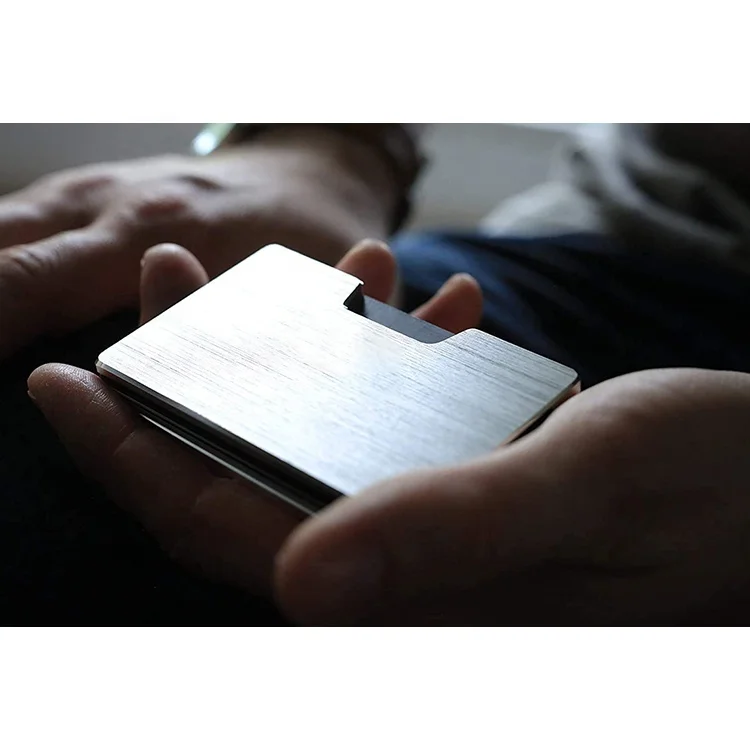 2021 Aluminium Alloy Stainless Steel Money Clip Wallet Blocking Metal Wallet Credit Card Holder RFID Anti-chief Men Wallet