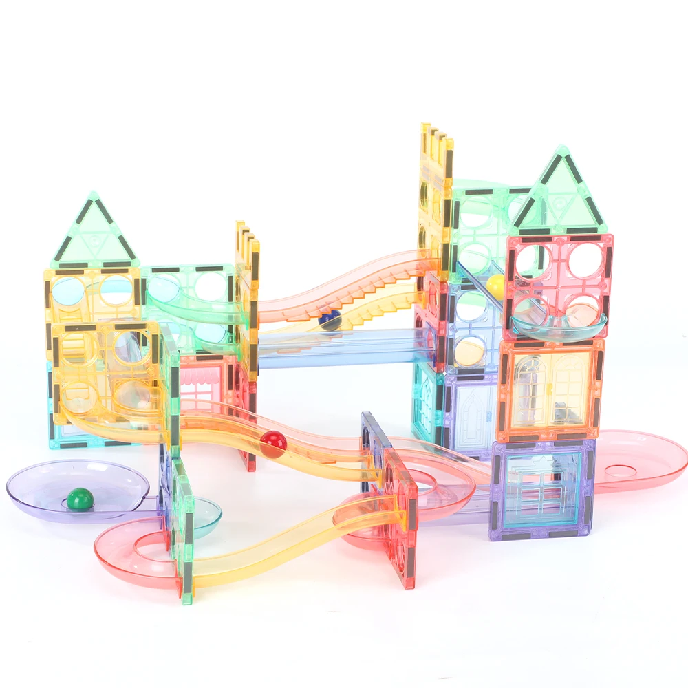More for the boys Transparent pipesToys  Educational Magnetic Toys construction 108pcs sets Magnetic Tiles For Kids