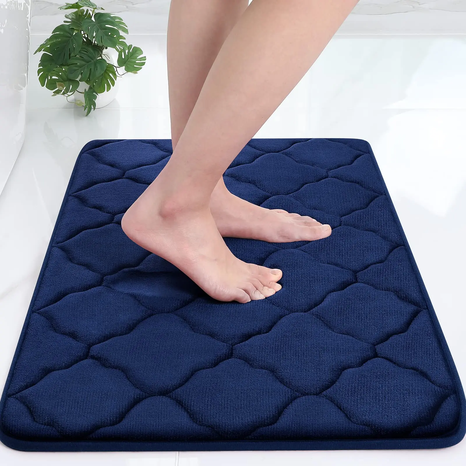 Ultra Soft Absorbent Machine Wash Dry Comfortable Memory Foam Bath Mat Rug for Bathtub Shower