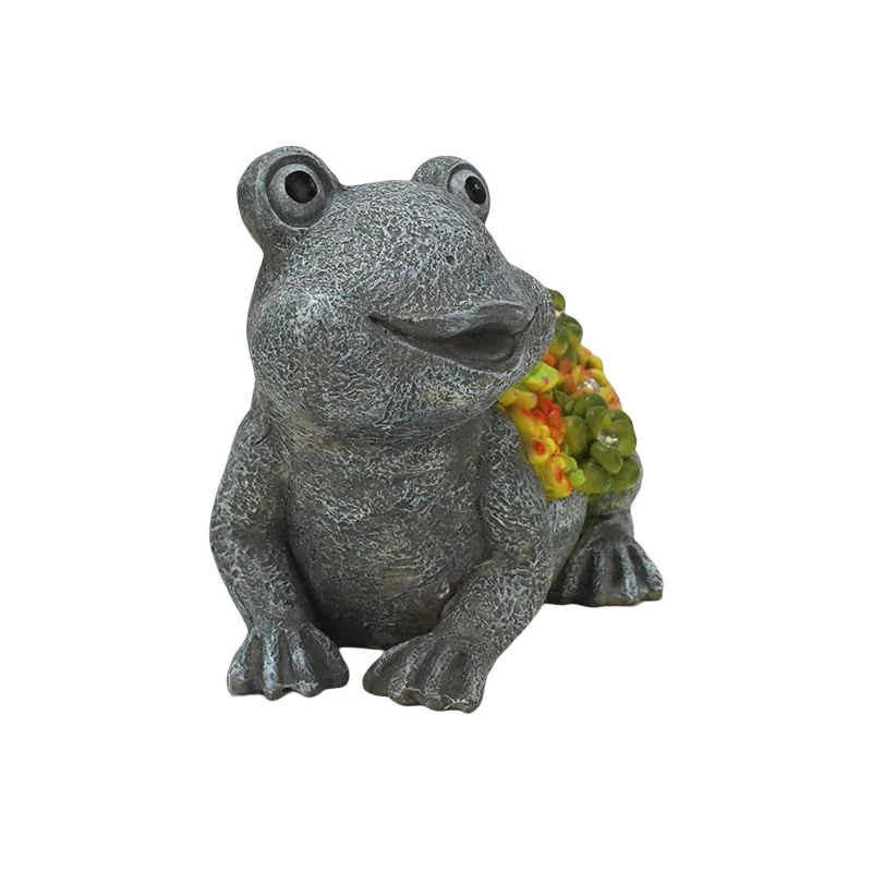 Custom Frog Garden Figurines with Solar Energy Small Animal Statue Light Cute Toy Figurine Decoration