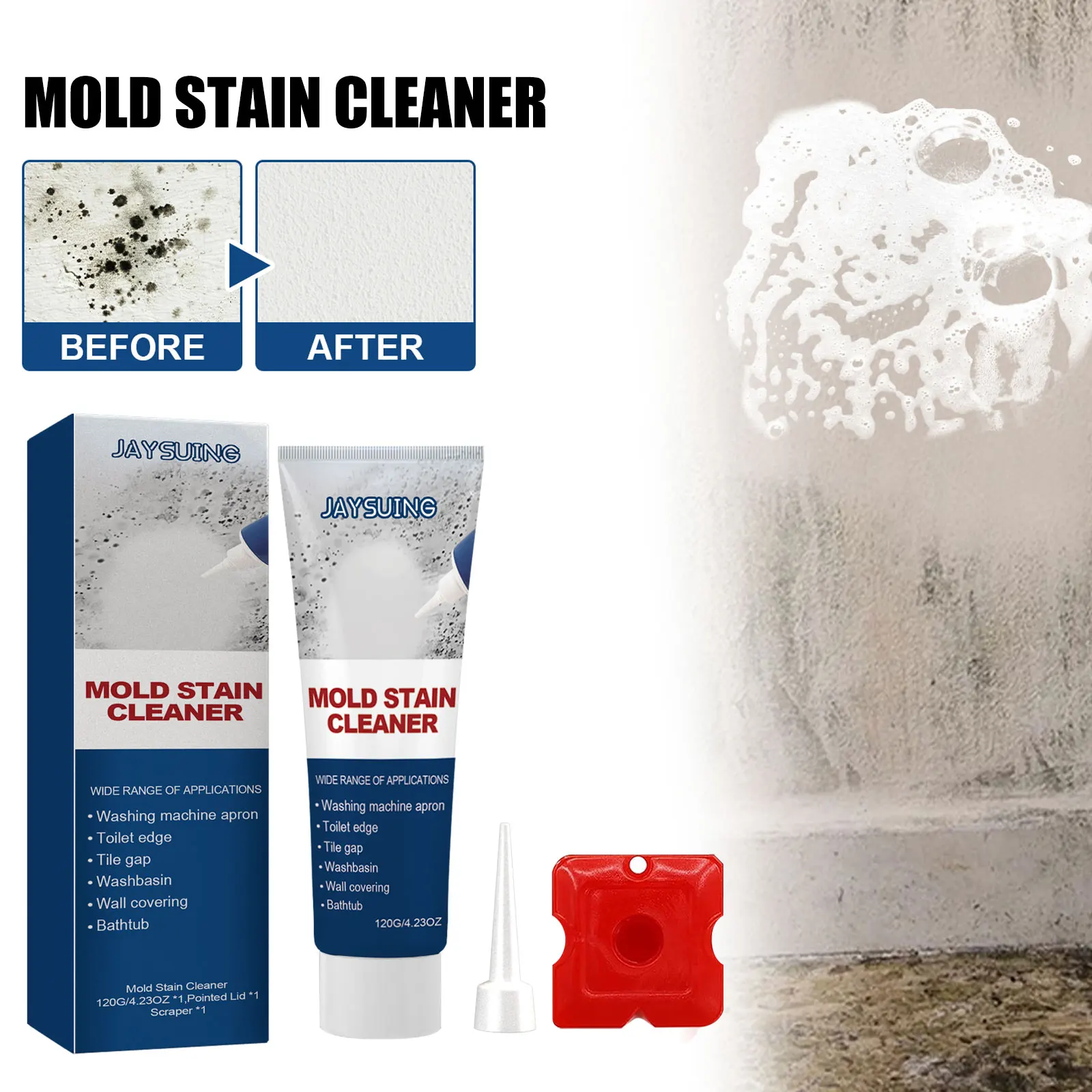 The High-tec JAYSUING Mold Stain Cleaner Mildew Stain Remover