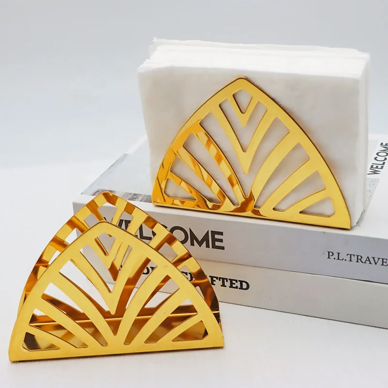 Simple Luxury Gold Napkin Holder Metal Table Napkin Organizer Home Kitchen Restaurant Bar Elegant Paper Napkin Holder