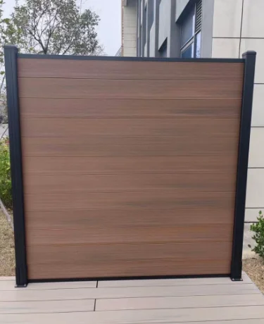 Luxury Water-Proof WPC Composite Outdoor Garden Fence Fashionable Wood Facade Aluminium Post Villas Co-Extrusion Wall Boards