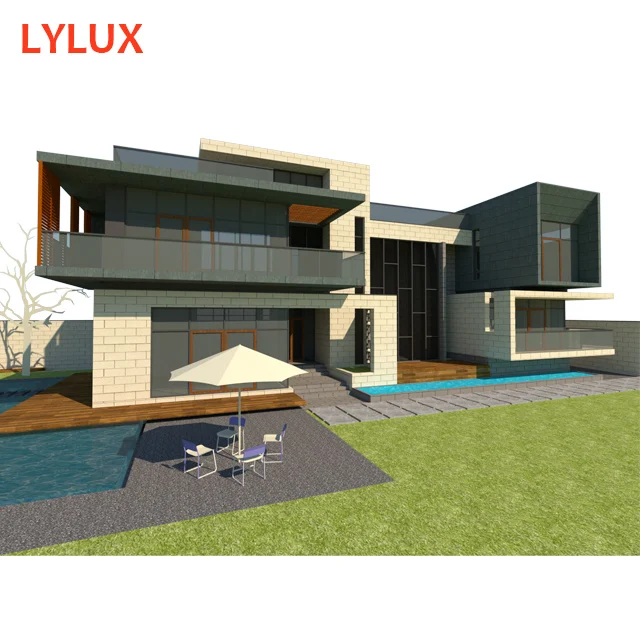Architectural design 2 storey prefab villa luxury prefab house with basement, competitive price