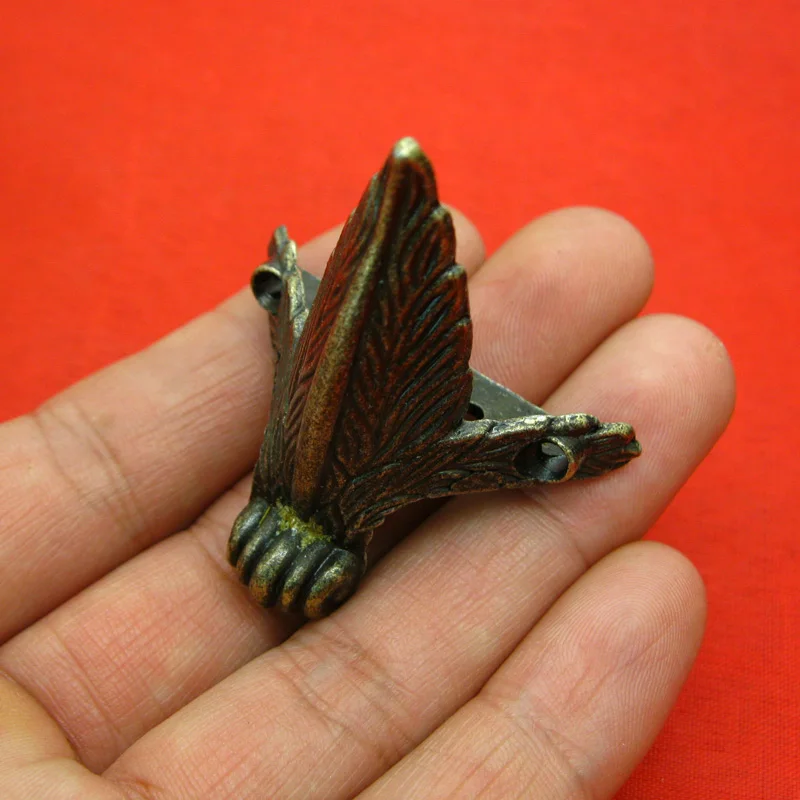 C005 античная латунь, сундук для ювелирных изделий, деревянная коробка, Декоративные ножки, защита углов ног, мебельная фурнитура, угловые протекторы