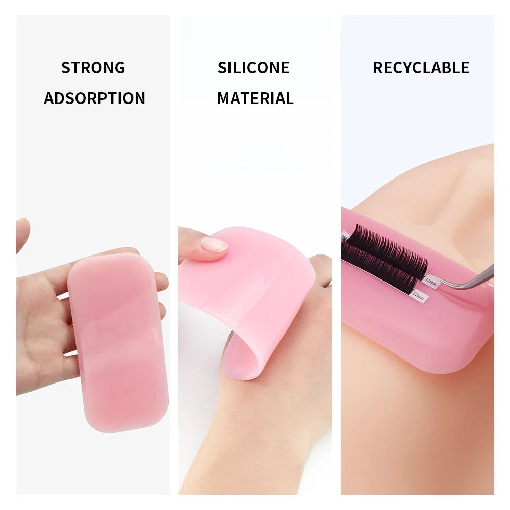 Eyelash Glue Extension Holder Silicone Palette Glue Pads Holder Pad For Eyelash Tools Pinks Lash Reusable Silicone Pads