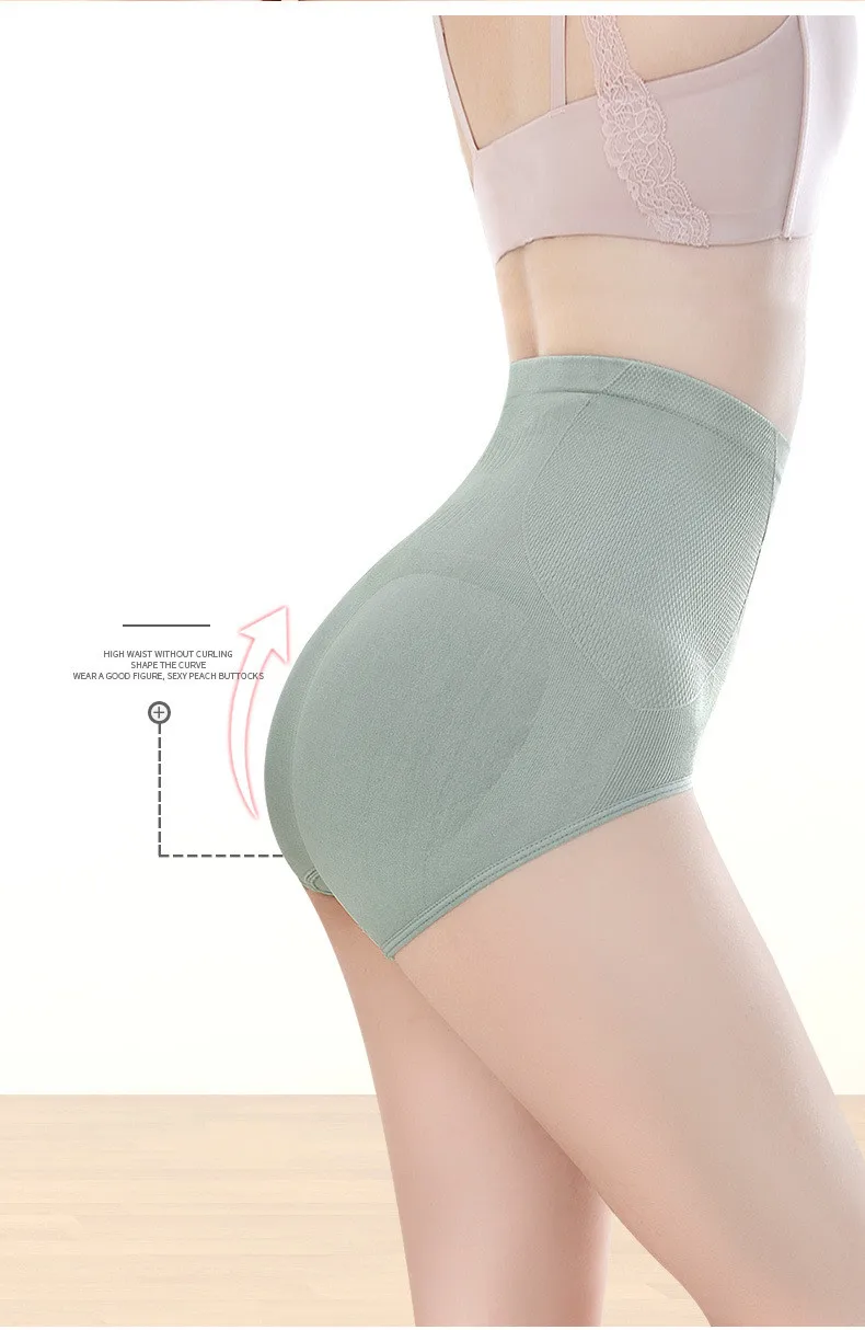 Wholesale Women High Waist Large Size Underwear Crotch Breathable Seamless Body Shaping Boxer Panties Briefs