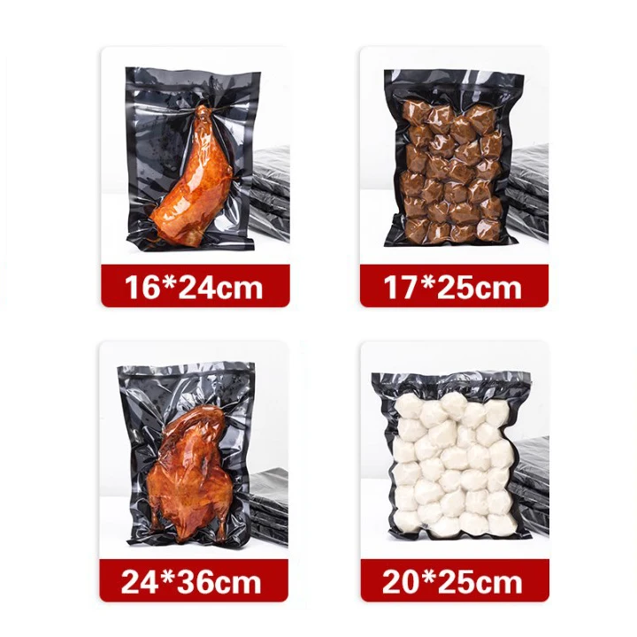 Black Yin And Yang Nylon Vacuum Food Sealer Bags Sausage Gas Compressed Sealed Fresh Packing Bag Commercial
