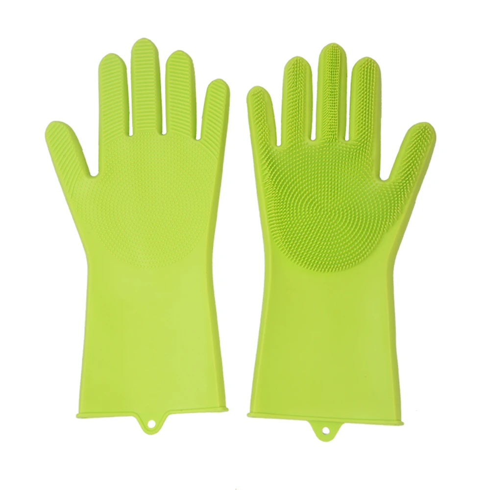 Washing Silicone Dishwashing Gloves Kitchen Dishwashing Gloves Multifunction Housework Silicone Brush Scrubber Glove