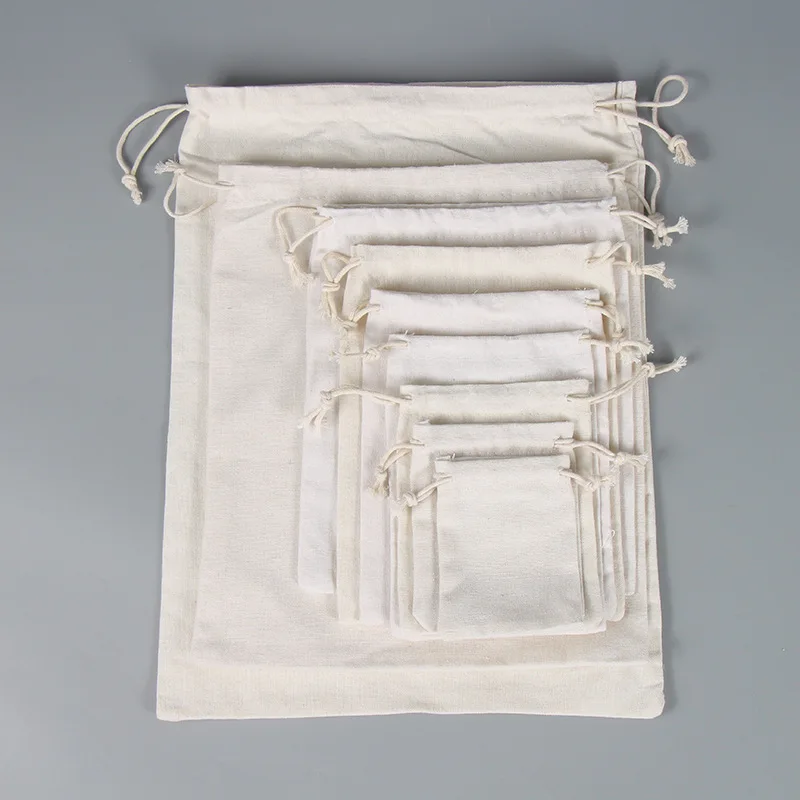 Cheap Eco Canvas Printed Cotton Linen Draw String Bags Gift Packaging Custom Logo Small Dust Drawstring Bag