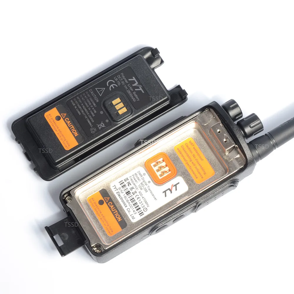 TYT MD-398 10 Вт DMR цифровое радио IP67 водонепроницаемость до 1000 каналов рации с 2 антеннами высоким коэффициентом усиления