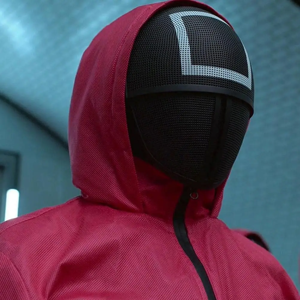Custom Fashion Korean TV Series Squid Game Cosplay Props Red Man Halloween Squid-gam Vip Netflix Gold Face