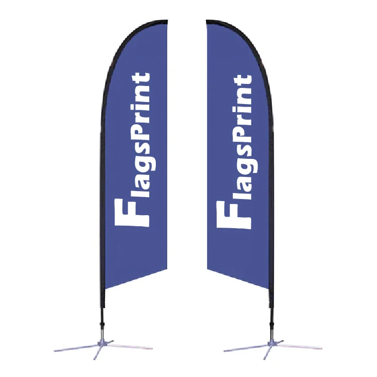 Wholesale Outdoor Advertising Beach Feather Knife Banner Angled Flag Banners Beach Flag Banner