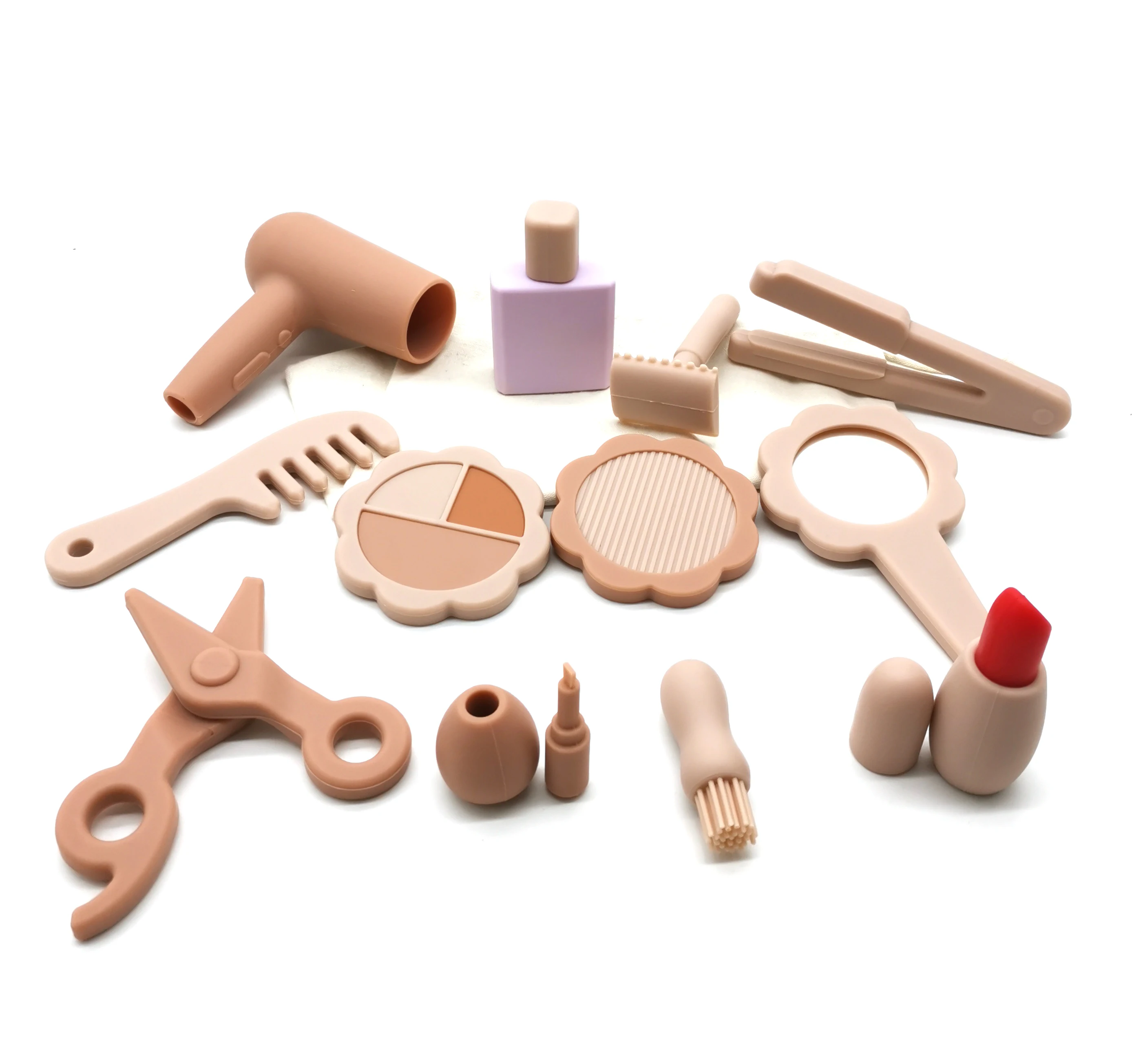 2024 New Makeup Toy Set 12 PCS Pretend Safe Beauty cosmetic Salon Toys Silicone  Makeup Kit for Girls Toddler