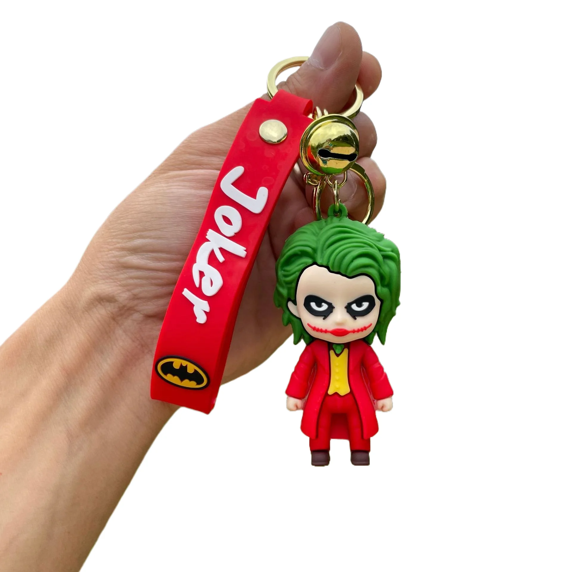 US DC Comics superhero The Dark Knight toy keychain Cartoon Silicone doll small gift pendant Wholesale PVC KeyChains Accessories