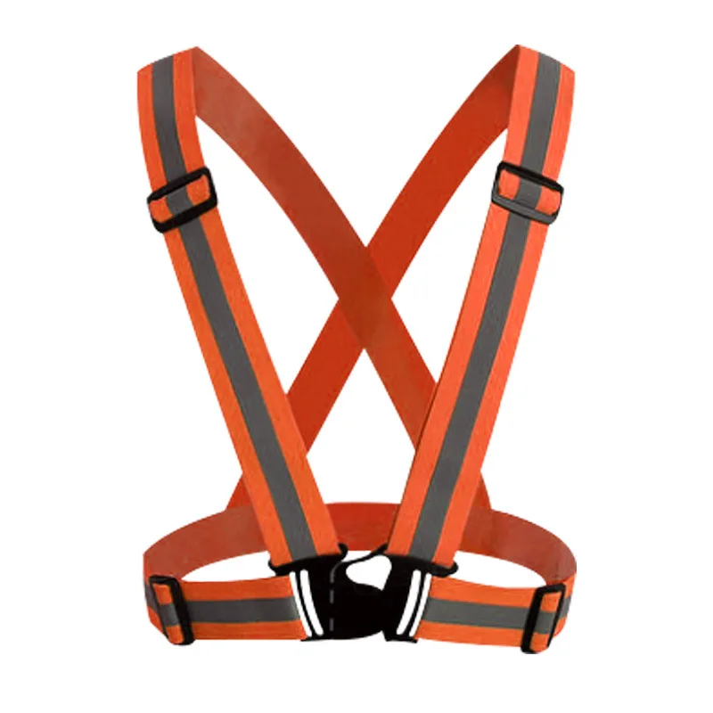 Reflective Vest Suspenders For Men Night Riding Safety Protection Suspender Clip Elastic Harness Men Suspender