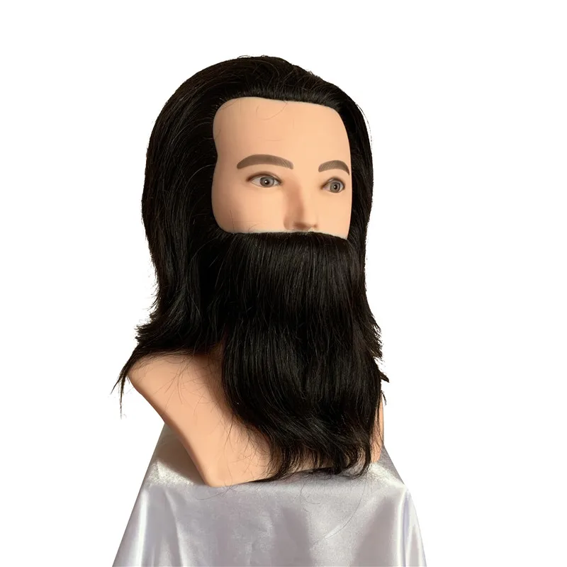 Wholesale hairdressing plastic handmade male shoulder mannequin head with human hair