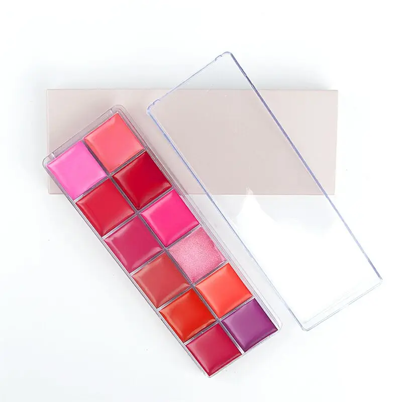 Make Up Lipsticks Moisturizer Lipgloss Palette Cosmetic Set Lip Gloss 12 Color Waterproof lip palette