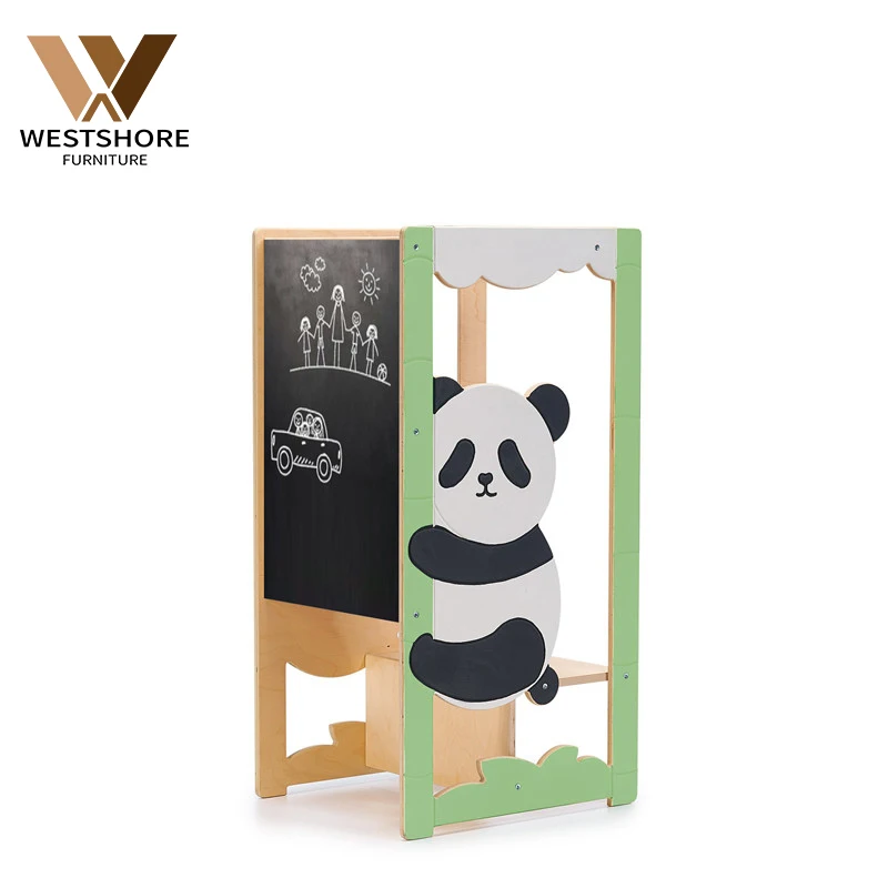 Деревянная панда Монтессори для детского сада с регулируемой высотой обучающая башня детей ступенчатый стул кухонная вспомогательная