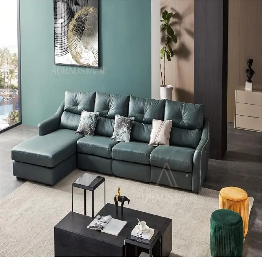 Ergonomic Modern Fabric Sofa Comfortable  Corner Combination for Living Room Seating Three People in a Row