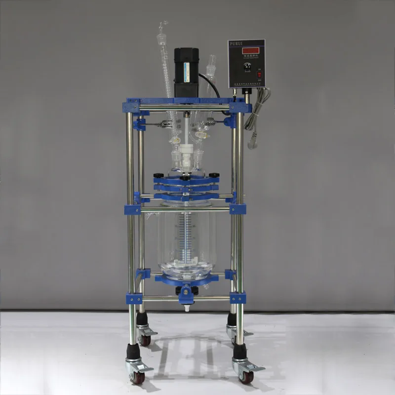 Изготовитель 3 литра Bioreactor Jacketed стеклянный реактор с боросиликатным стеклом 3,3