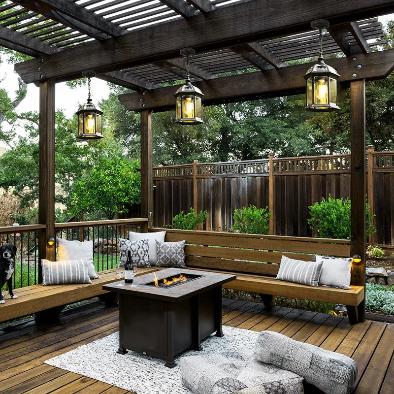 Outdoor retro Rustic Metal loft Vintage industrial aluminium glass Antique waterproof LED Outdoor Chandelier  Pendant lamp