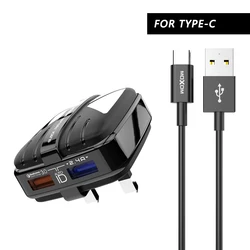 MOXOM New Design QC3.0 Fast Charging Phone Charger 2 USB Ports Wall Charger Plug EU UK For Samsung S10