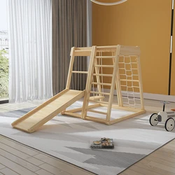 kids wooden climbing frames indoor playground kids wood climbing frame indoor playground wood slid  With Swing Slide