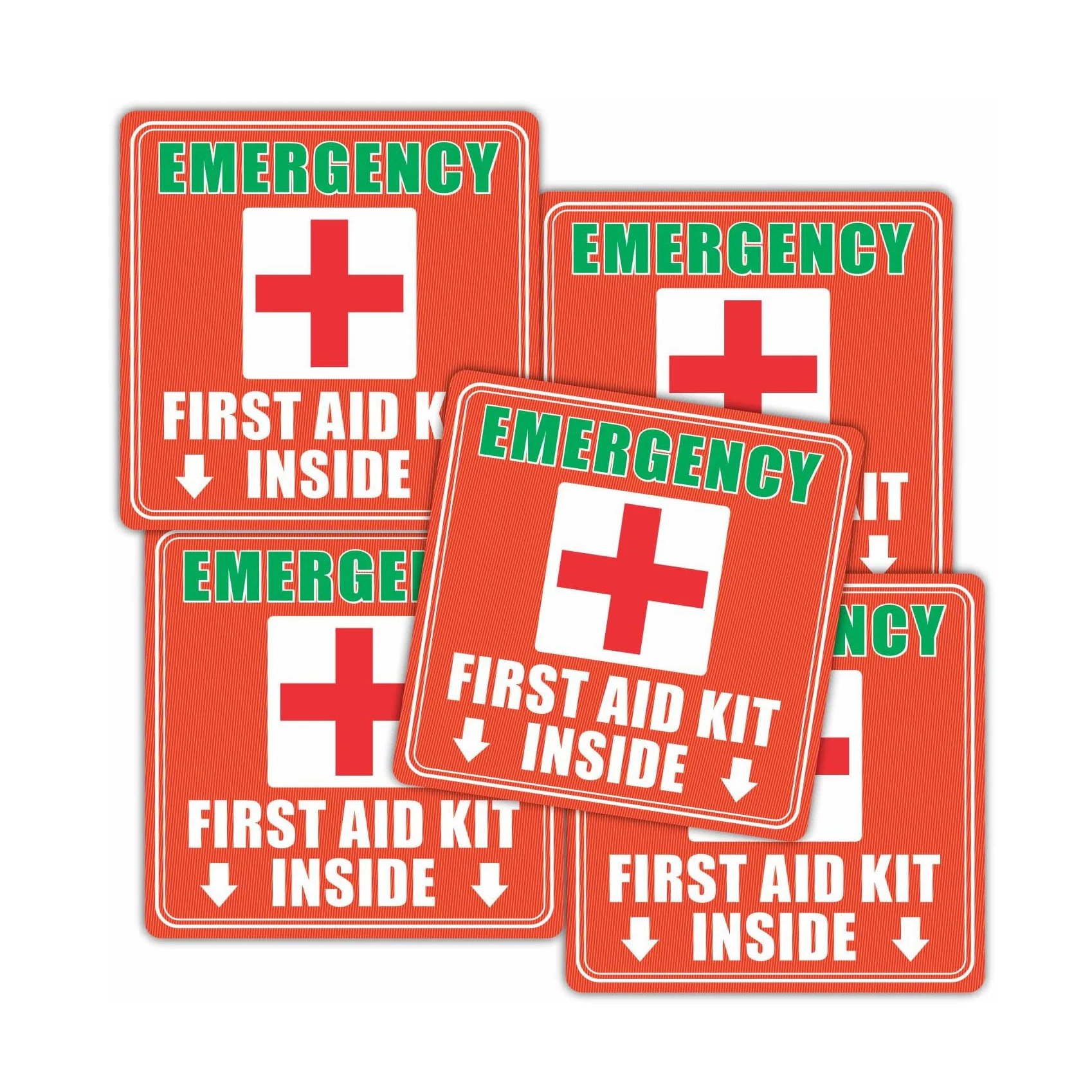 Factory Wholesale Emergency Sign Symbol Matte Finish Laminated Vinyl Decals First Aid Kit Metal Crafts for Home or Office