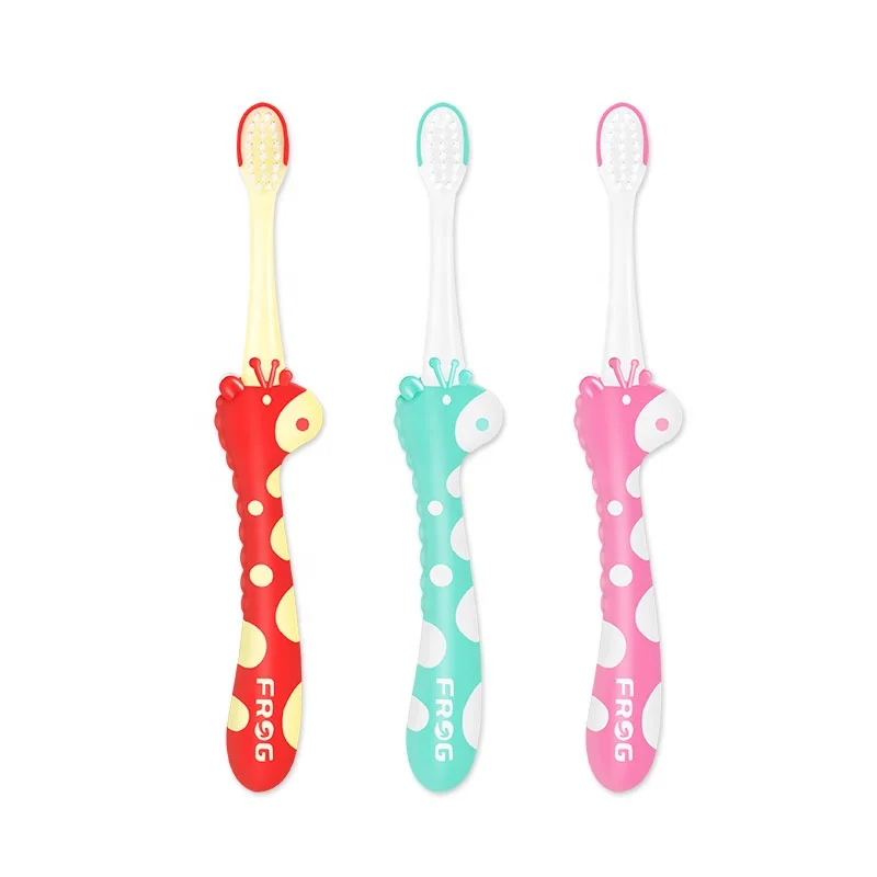 FROG Top selling custom soft hair kids children toothbrush kids toothbrush with toy baby toothbrushes