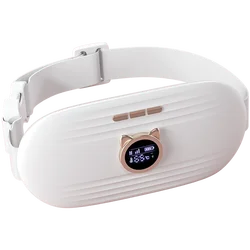 recharge vibrating belly heating waist warm compress stomach massager belt heat menstrual abdominal massage belt