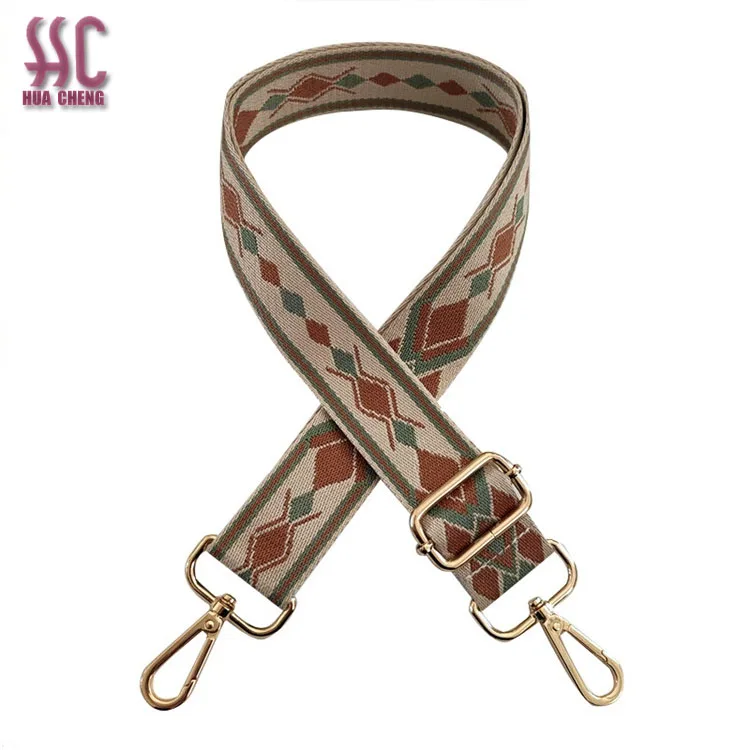 Hot sale adjustable fabric webbing strap wide canvas shoulder bag strap cross body removable bag chain strap