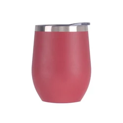 Amazon top seller 12oz stainless steel custom logo wine tumbler insulated egg shape mugs wine glass with lids