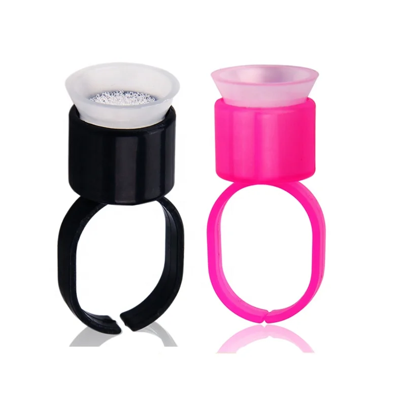 Tattoo Ink Ring Cups Glue with Sponge Microblading Pigment Cup Disposable Tattoo Tool Holder Permanent Makeup Accessories Supply