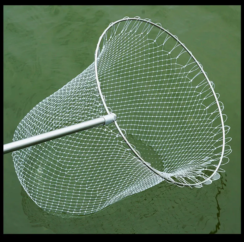 Round Frame Hand Made  Fishing Mesh Net Fish Catching Releasing Landing Net Head