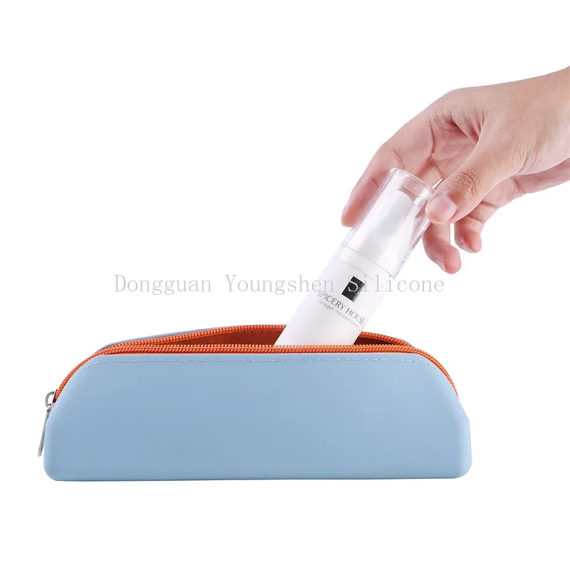 Портативный Силиконовый пенал, многофункциональный органайзер для косметики, Канцелярский органайзер, пенал на молнии
