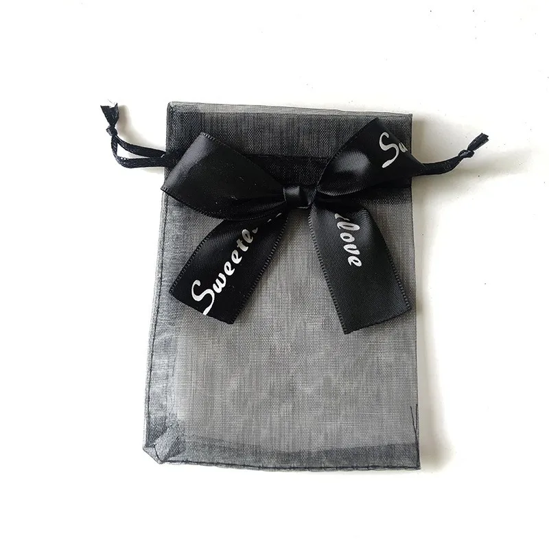 Drawstring Mesh Jewelry Organza Bags With Ribbon