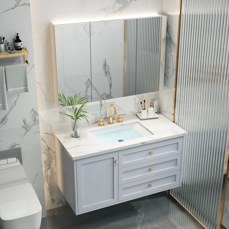 CBMmart Commercial Bathroom Set Bathroom PVC Wrapped Vinyl Bath Vanity