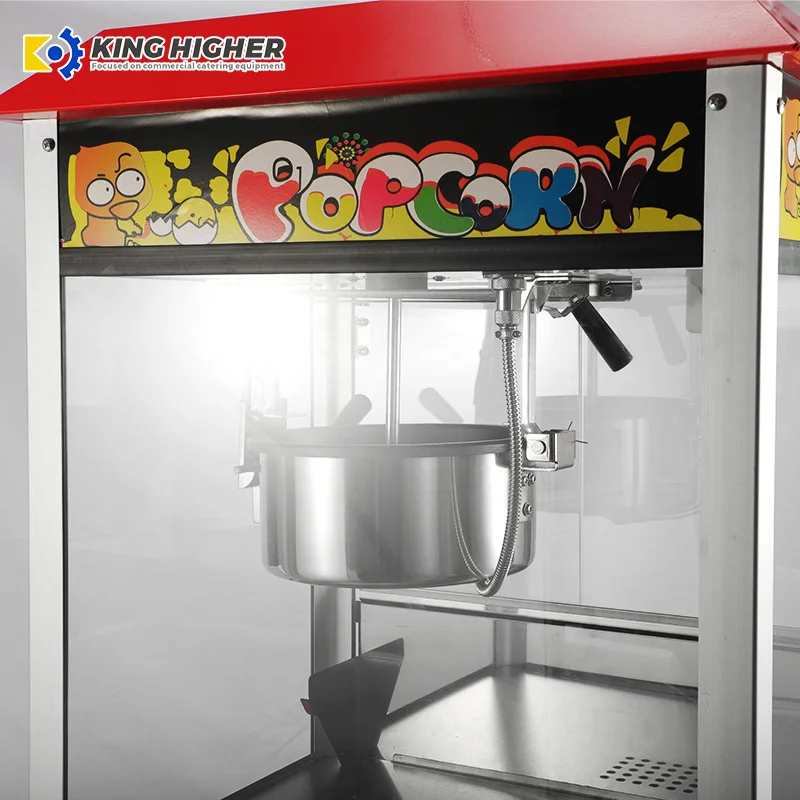 Commercial Electric Popcorn Machine With Cart Retro Automatic Puffed Rice Popcorn Maker Wheels Hot Air Chocolate Popcorn Trolley